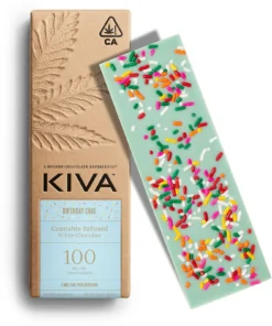 5mg Kiva ‘Birthday Cake’ White Chocolate Bar 100mg THC total